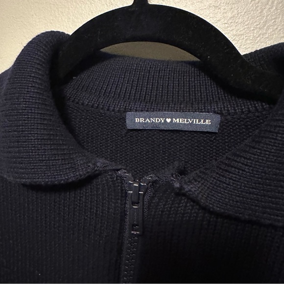 BRANDY MELVILLE Navy Paola Knit Collared Sweater - Picture 2 of 6